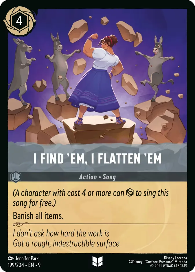 I Find 'Em, I Flatten 'Em #199 Fabled Disney Lorcana card