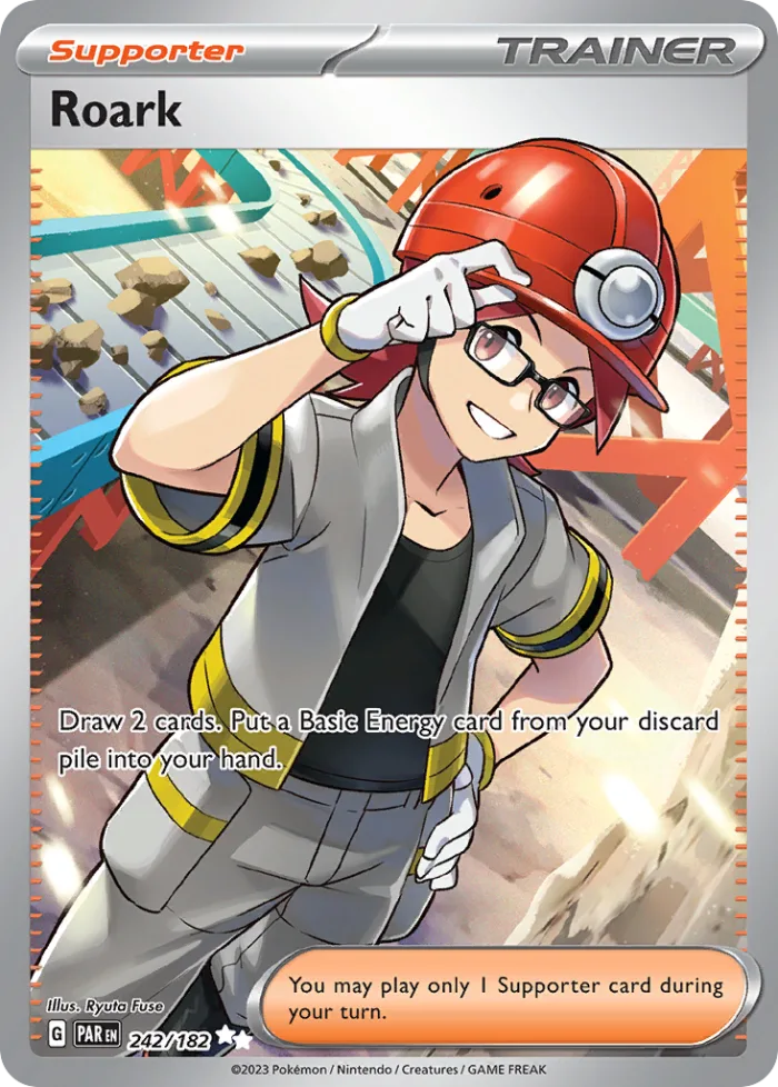 Roark #242 Paradox Rift Pokemon card