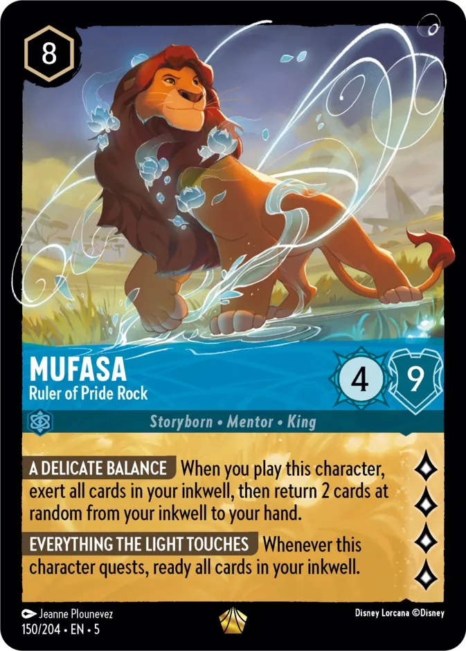 Mufasa #150 Shimmering Skies Disney Lorcana card