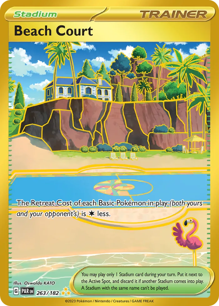 Beach Court #263 Paradox Rift Pokemon card