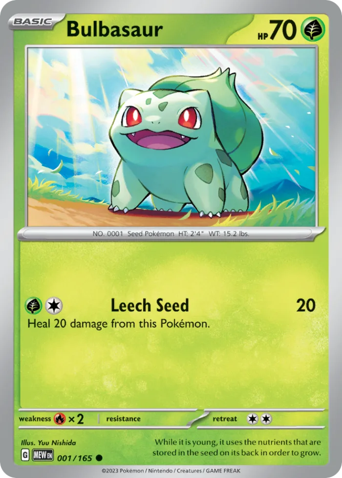 Bulbasaur #1 151 Pokemon card