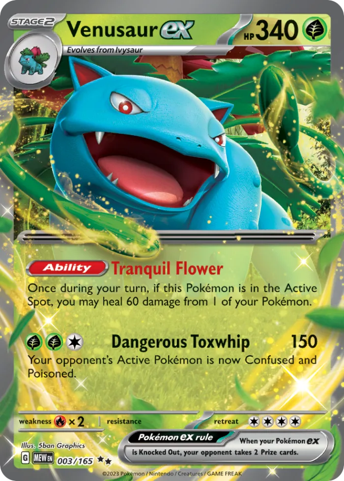 Venusaur ex #3 151 Pokemon card