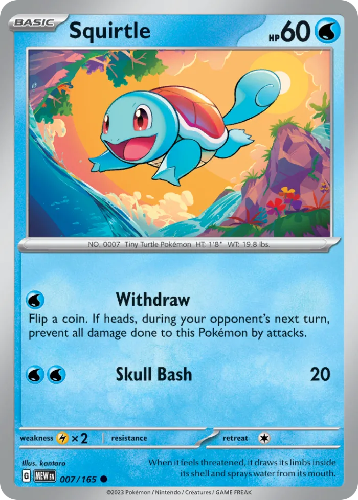 Squirtle #7 151 Pokemon card