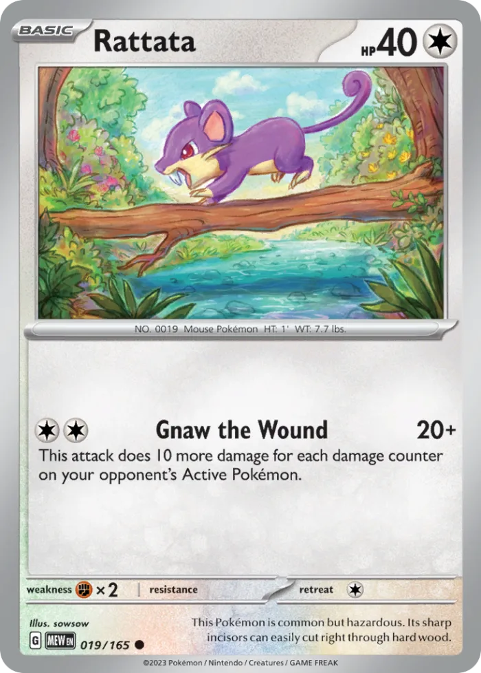 Rattata #19 151 Pokemon card
