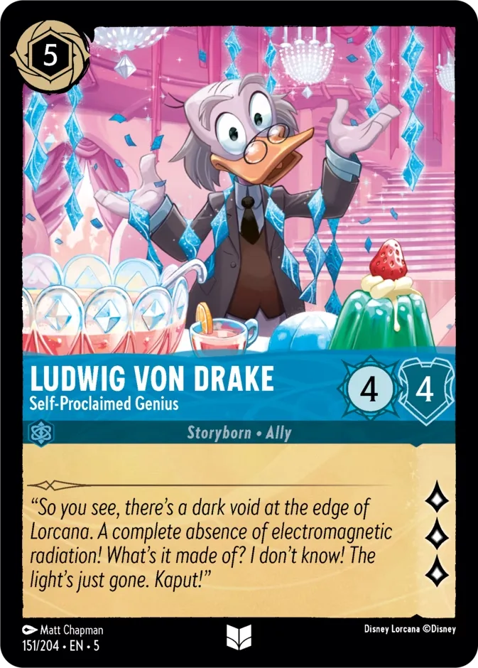 Ludwig von Drake #151 Shimmering Skies Disney Lorcana card