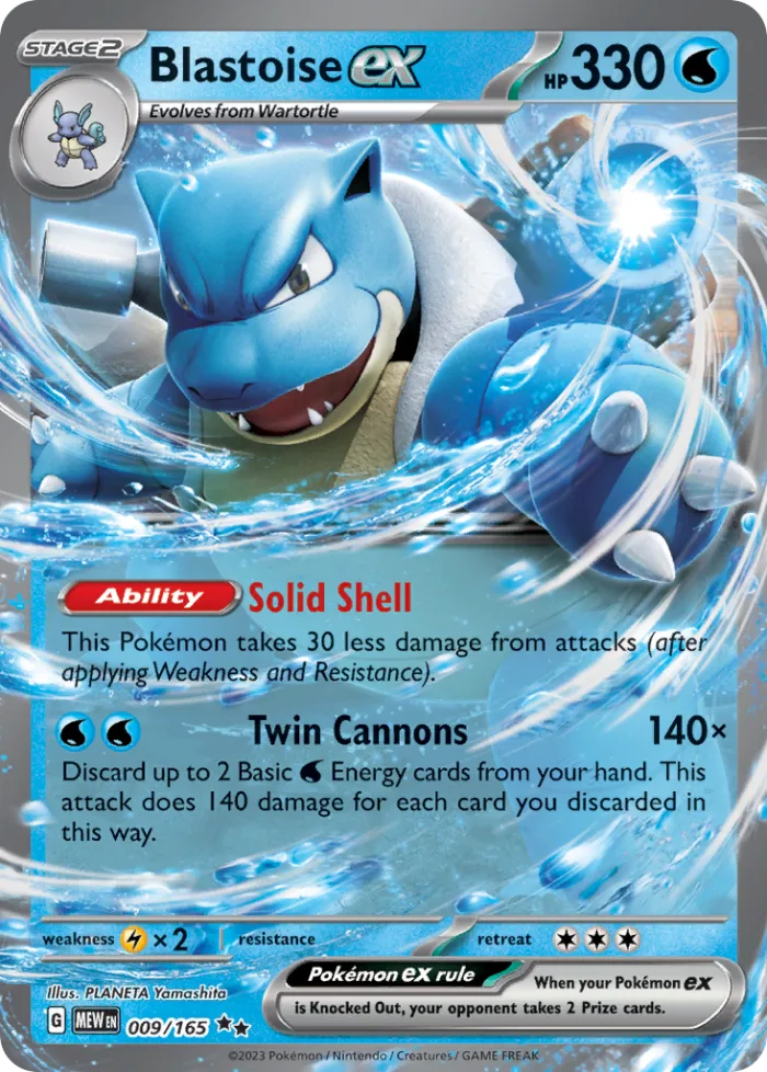 Blastoise ex #9 151 Pokemon card
