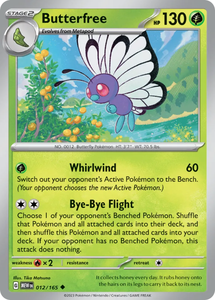 Butterfree #12 151 Pokemon card
