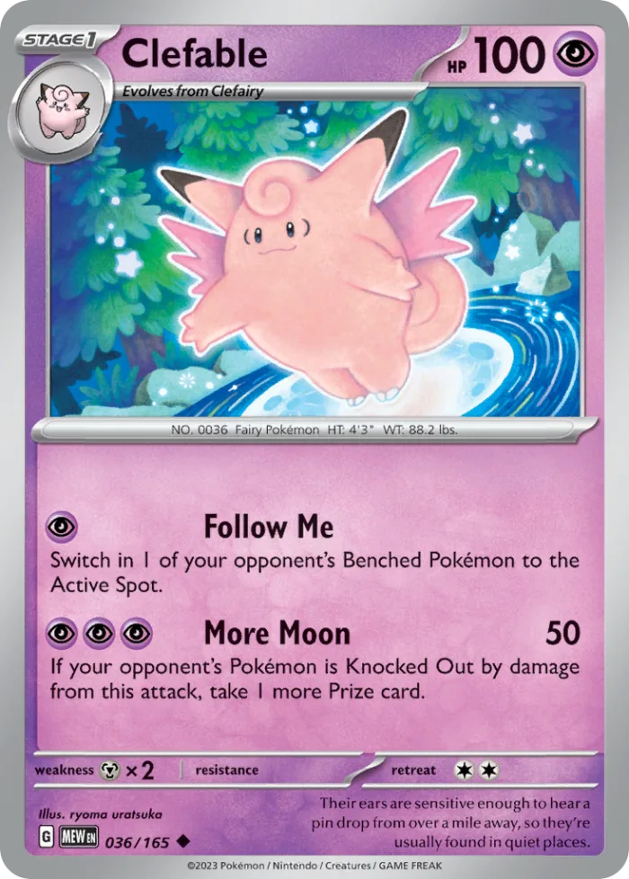 Clefable #36 151 Pokemon card