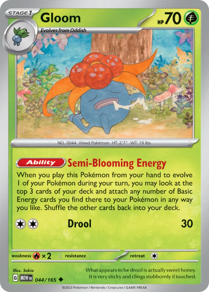 Gloom #44 151 Pokemon card