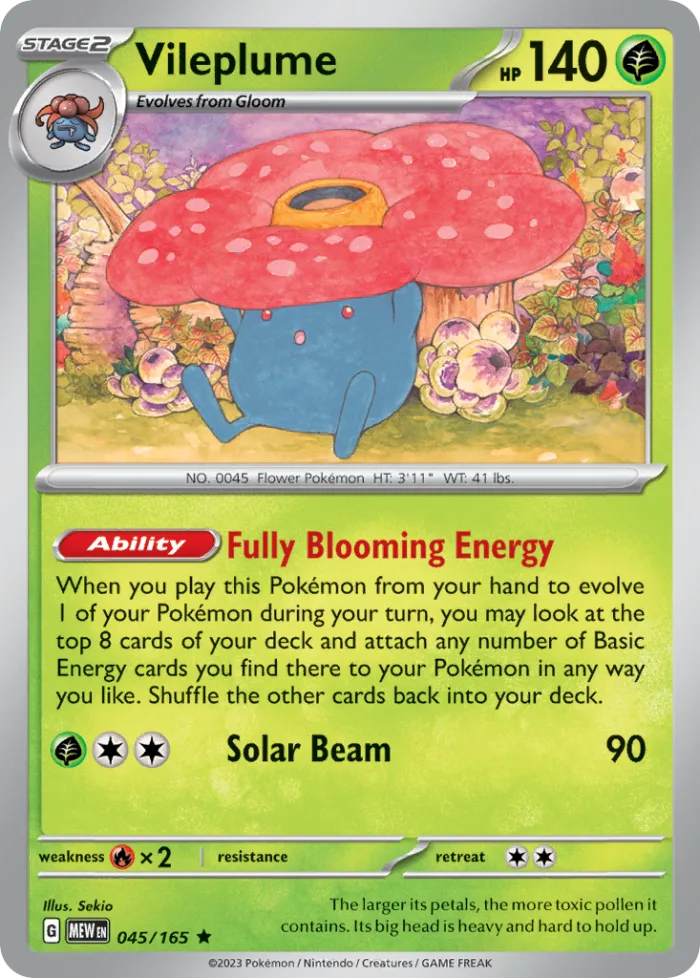 Vileplume #45 151 Pokemon card