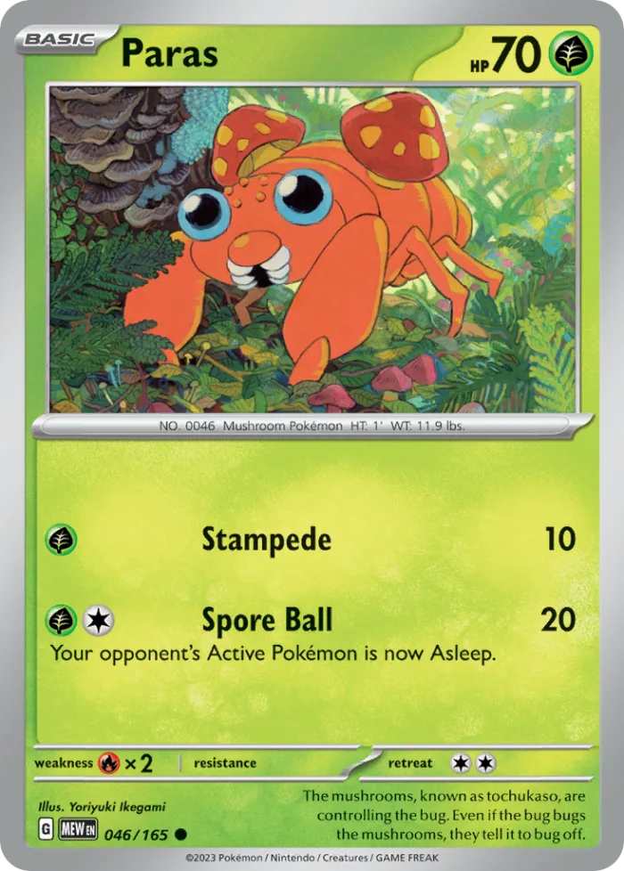 Paras #46 151 Pokemon card