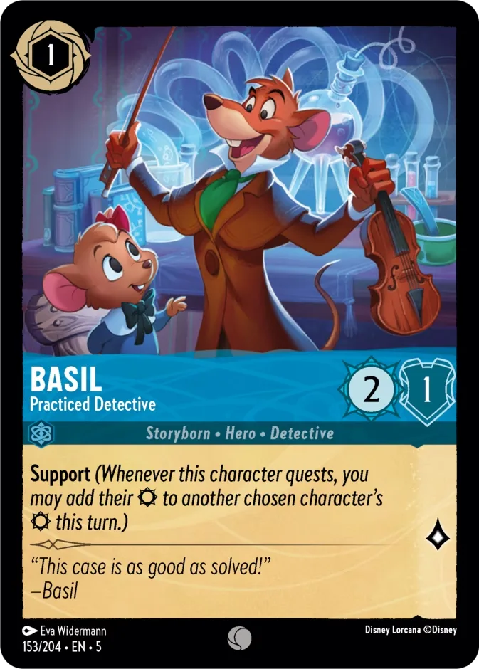 Basil #153 Shimmering Skies Disney Lorcana card