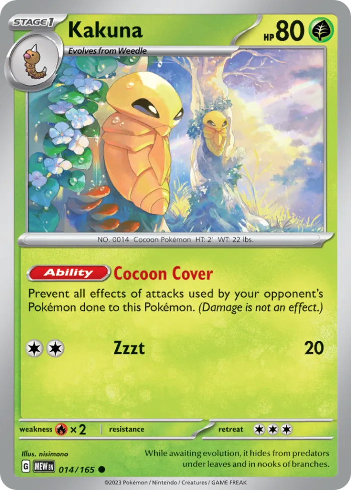 Kakuna #14 151 Pokemon card