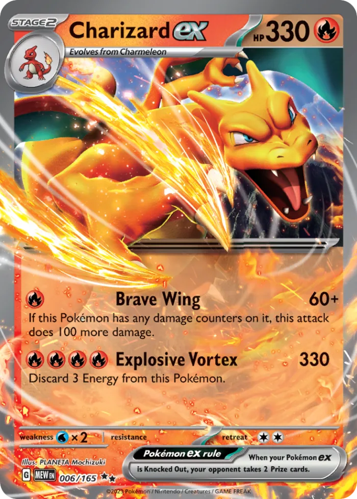 Charizard ex #6 151 Pokemon card