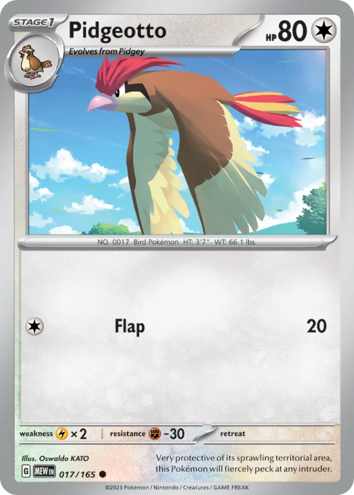 Pidgeotto #17 151 Pokemon card