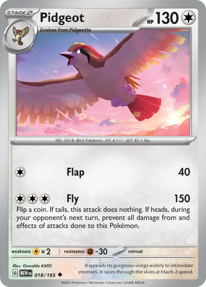 Pidgeot #18 151 Pokemon card