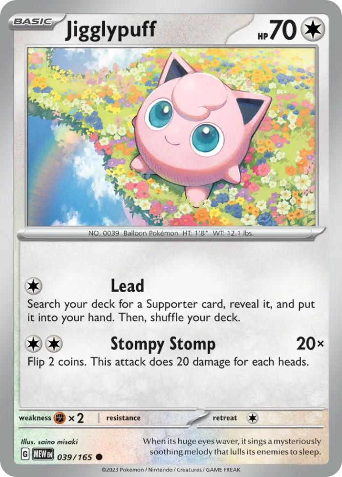 Jigglypuff #39 151 Pokemon card