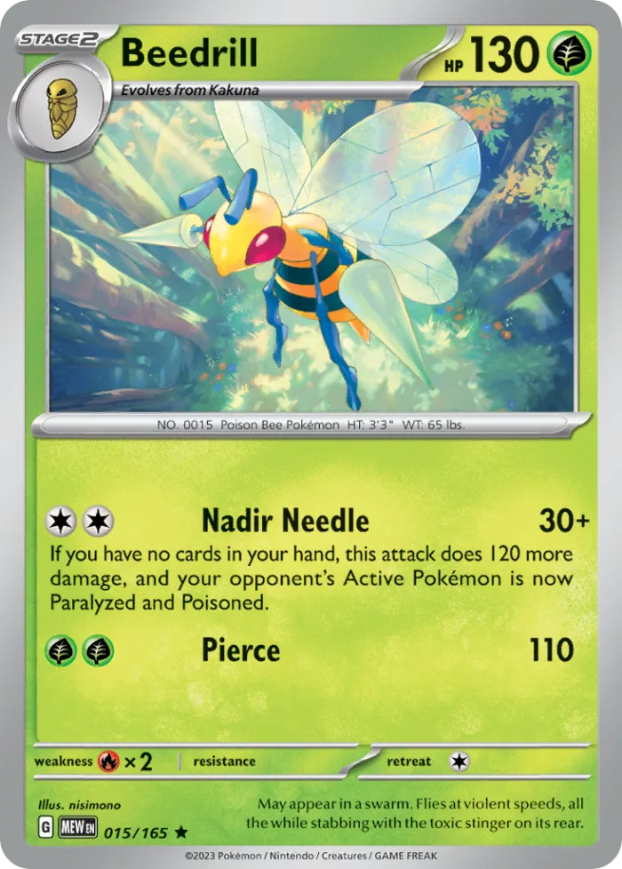 Beedrill #15 151 Pokemon card