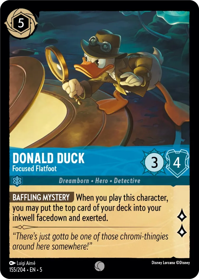 Donald Duck #155 Shimmering Skies Disney Lorcana card