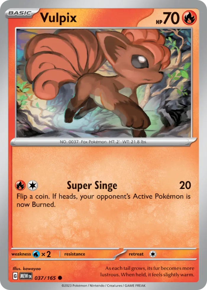 Vulpix #37 151 Pokemon card
