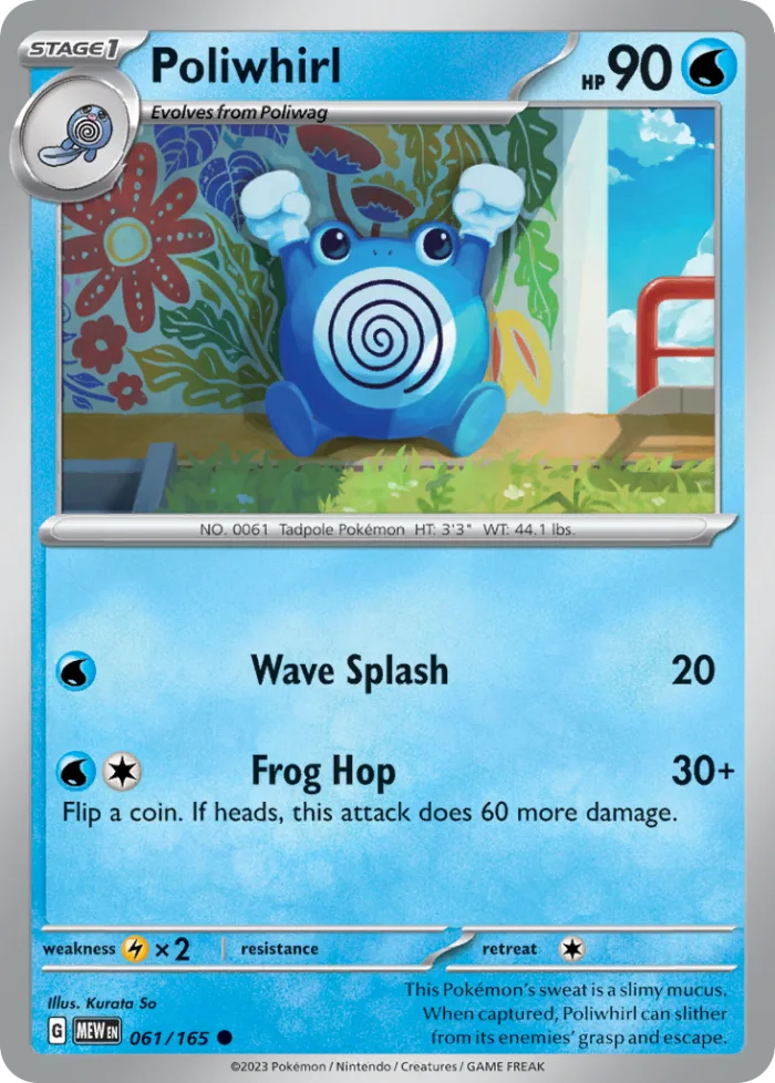 Poliwhirl #61 151 Pokemon card
