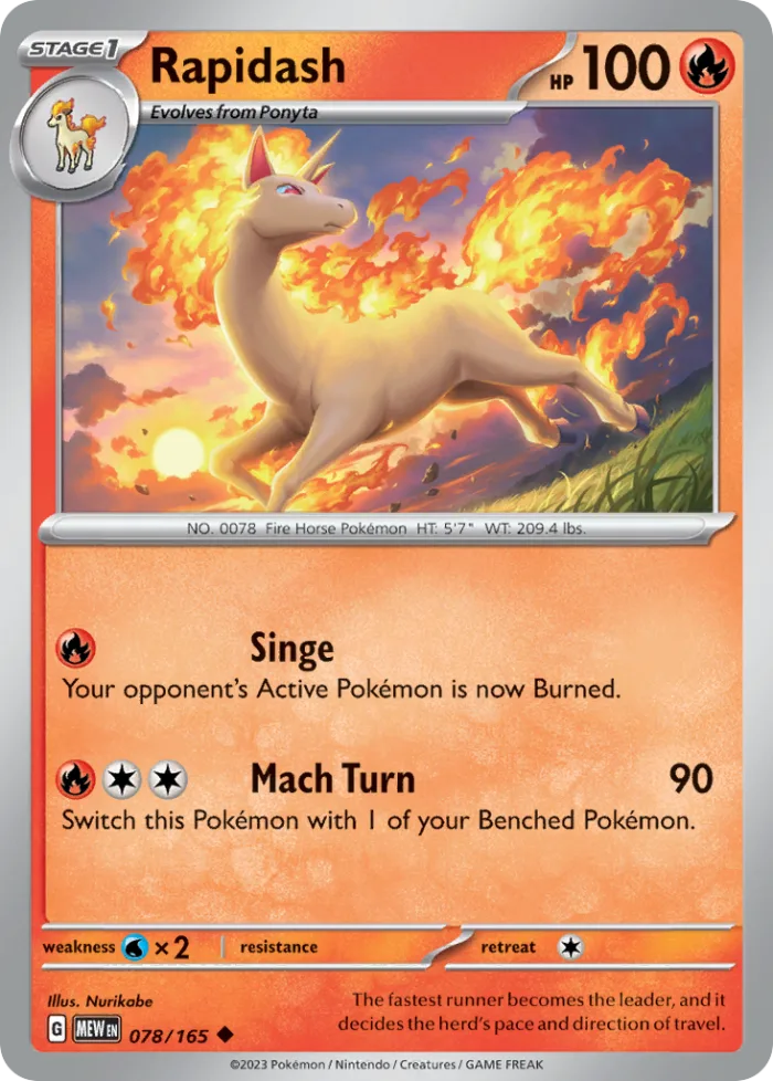 Rapidash #78 151 Pokemon card