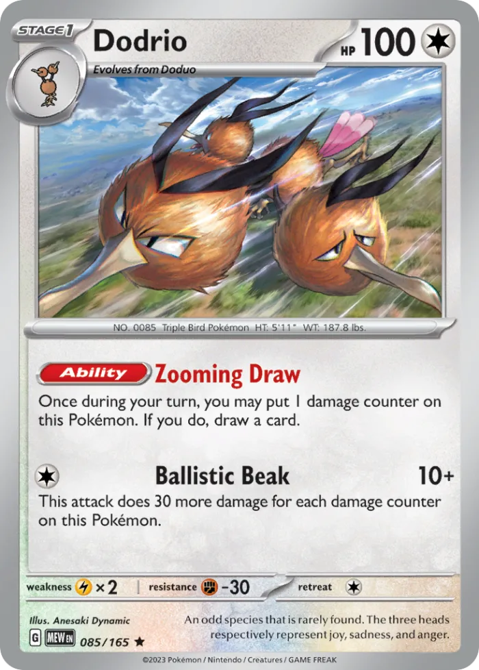 Dodrio #85 151 Pokemon card