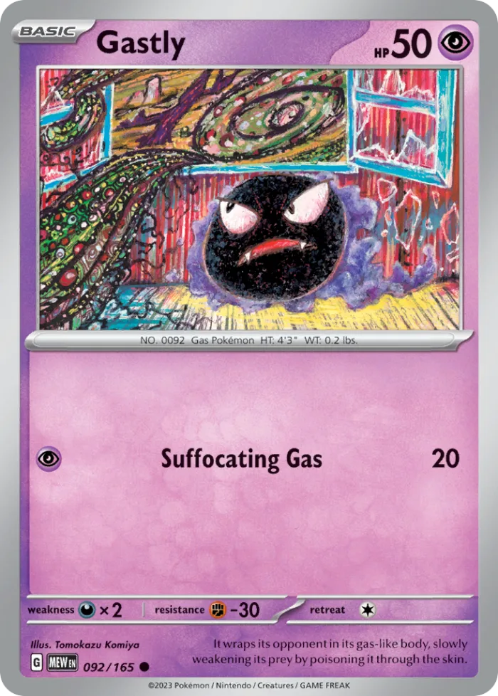 Gastly #92 151 Pokemon card