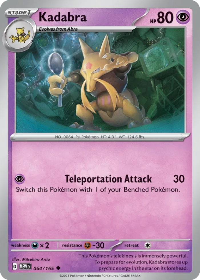 Kadabra #64 151 Pokemon card