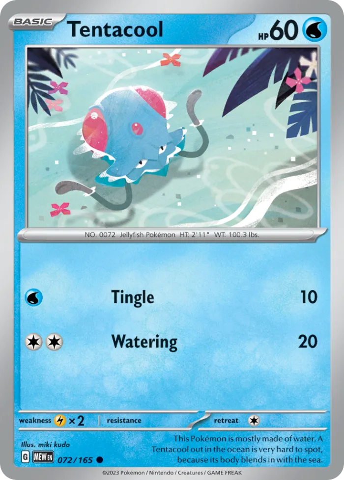 Tentacool #72 151 Pokemon card
