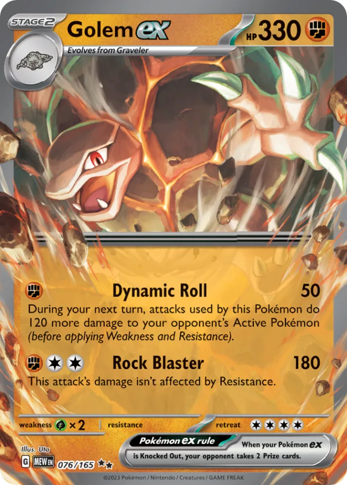 Golem ex #76 151 Pokemon card