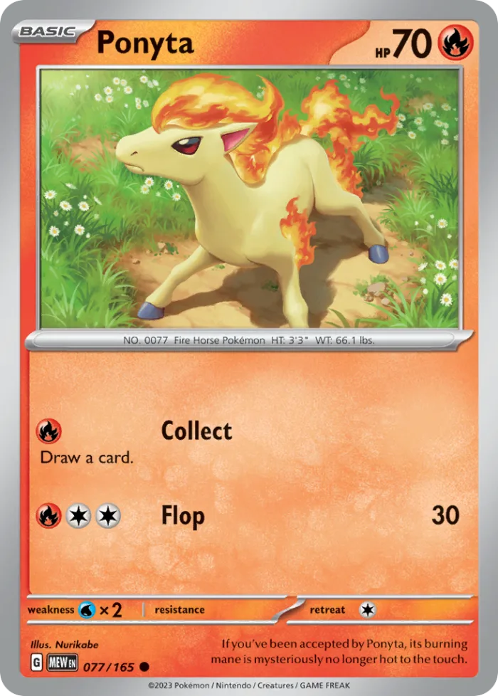 Ponyta #77 151 Pokemon card