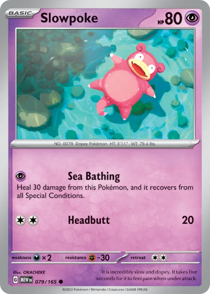 Slowpoke #79 151 Pokemon card