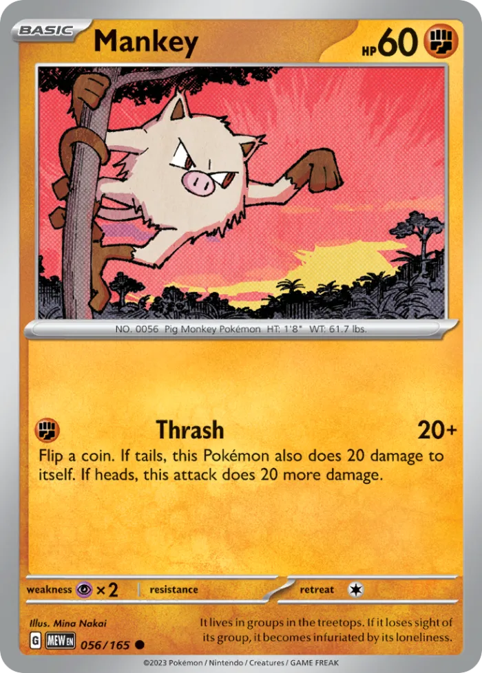 Mankey #56 151 Pokemon card