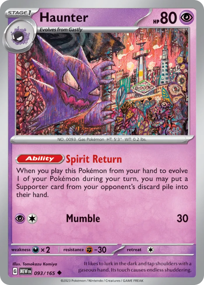 Haunter #93 151 Pokemon card