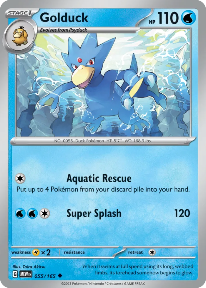 Golduck #55 151 Pokemon card