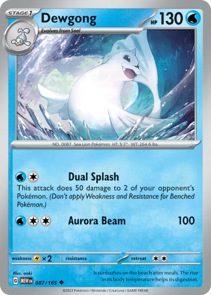 Dewgong #87 151 Pokemon card