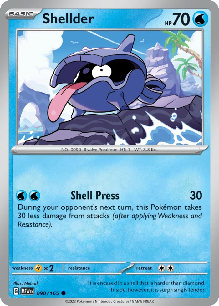 Shellder #90 151 Pokemon card