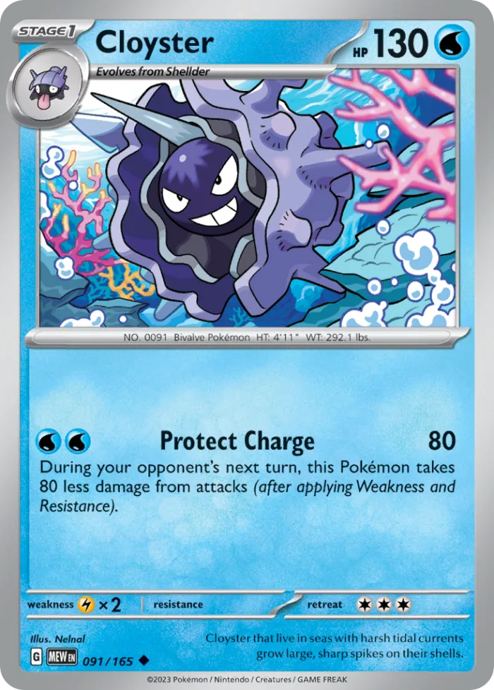 Cloyster #91 151 Pokemon card