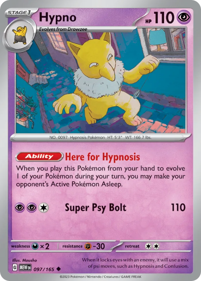 Hypno #97 151 Pokemon card
