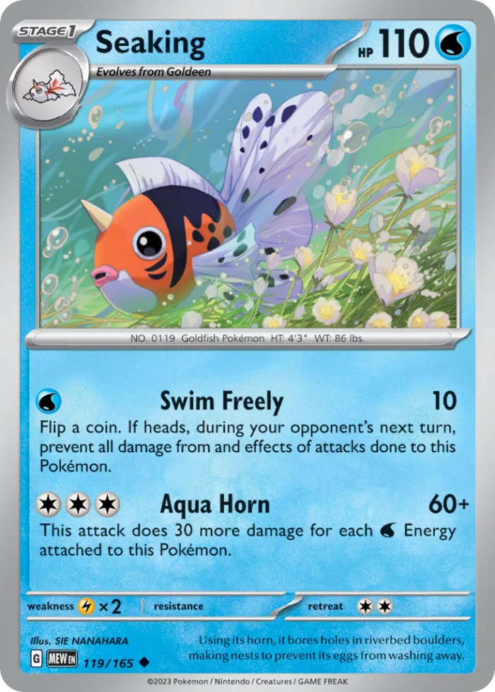 Seaking #119 151 Pokemon card