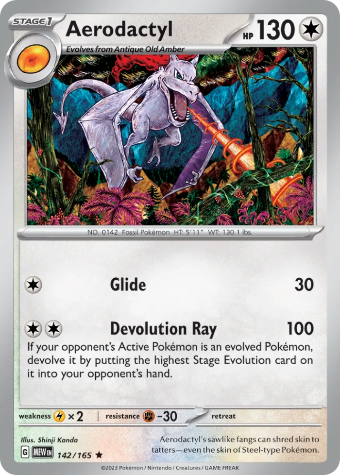 Aerodactyl #142 151 Pokemon card