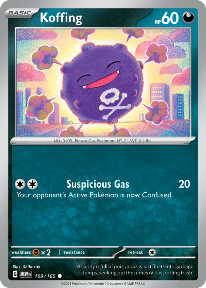 Koffing #109 151 Pokemon card