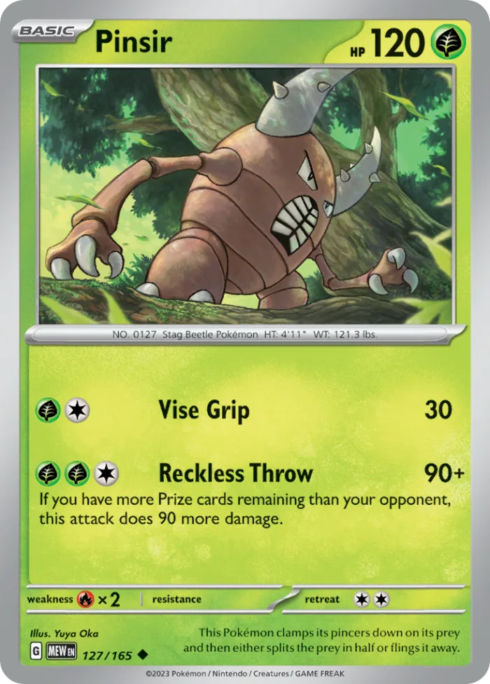 Pinsir #127 151 Pokemon card