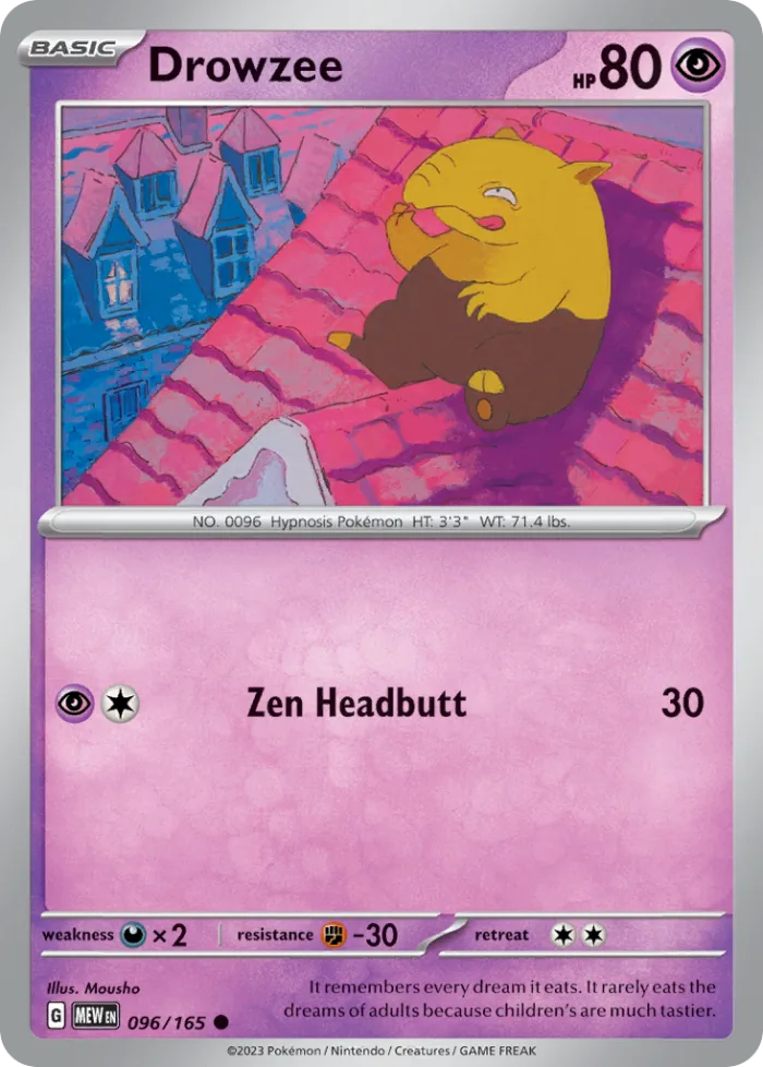 Drowzee #96 151 Pokemon card