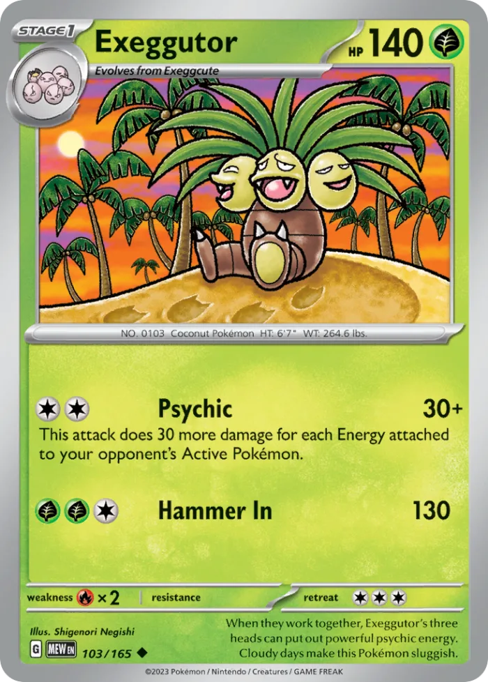 Exeggutor #103 151 Pokemon card