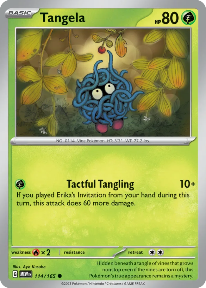 Tangela #114 151 Pokemon card