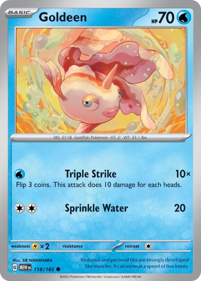 Goldeen #118 151 Pokemon card