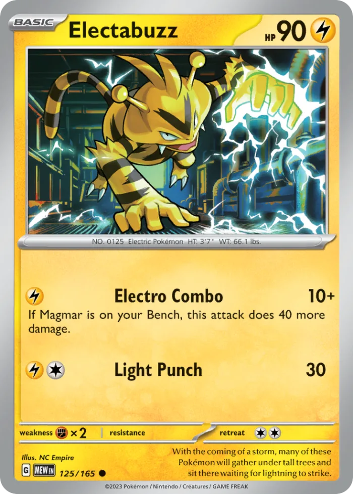 Electabuzz #125 151 Pokemon card
