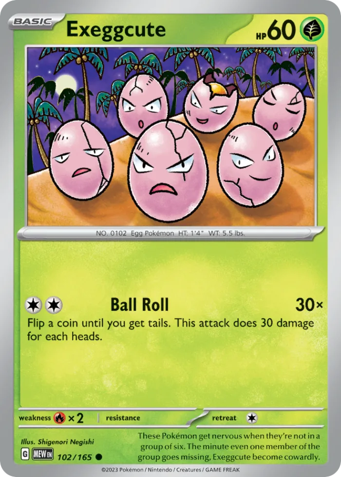 Exeggcute #102 151 Pokemon card